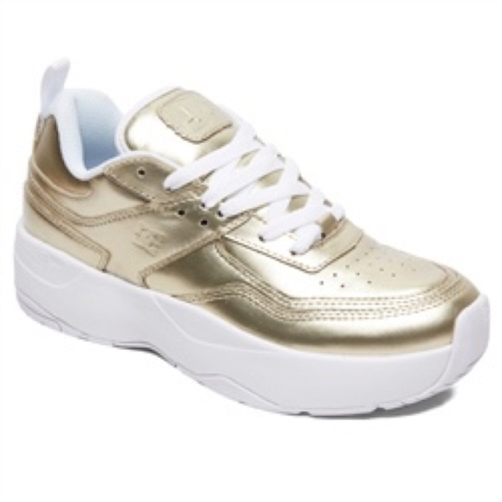 Women’s DC E. Tribe Platform SE Shoes Gold Size 8 NWOT